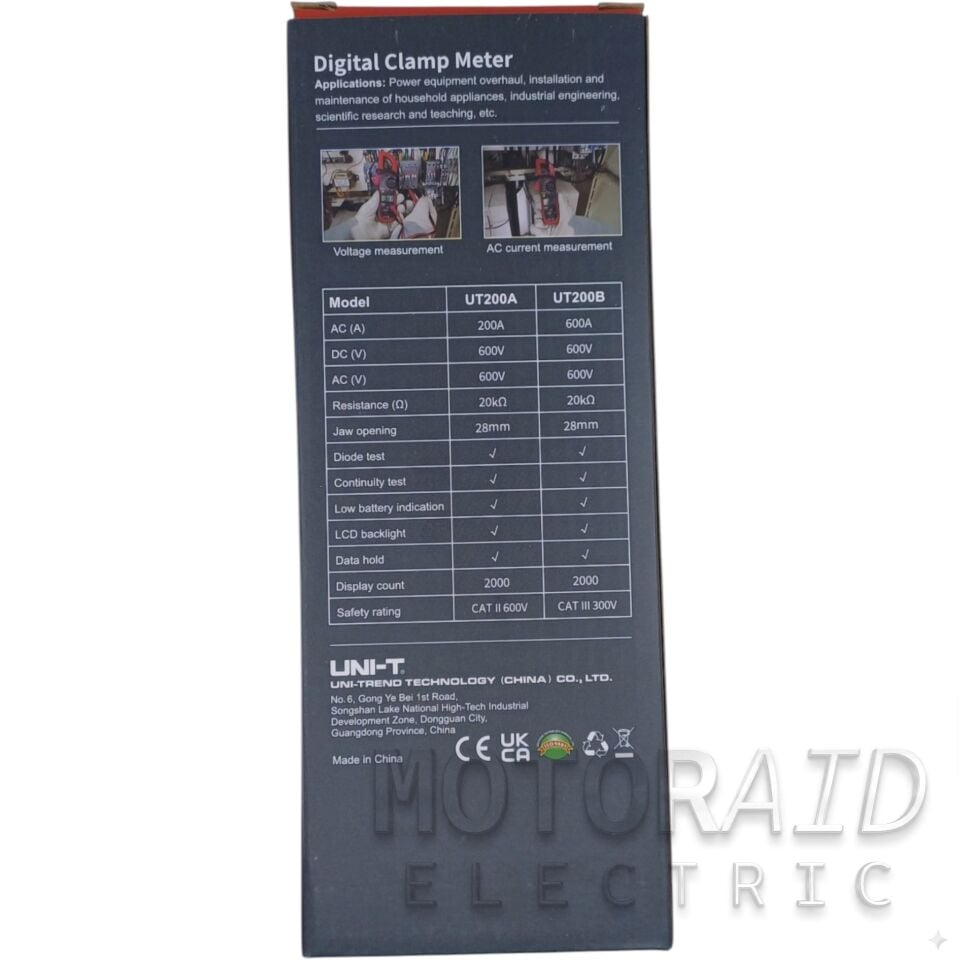 UNI-T UT200A Dijital Pensampermetre - AC Akım Ölçer, Multimetre ve Buzzer
