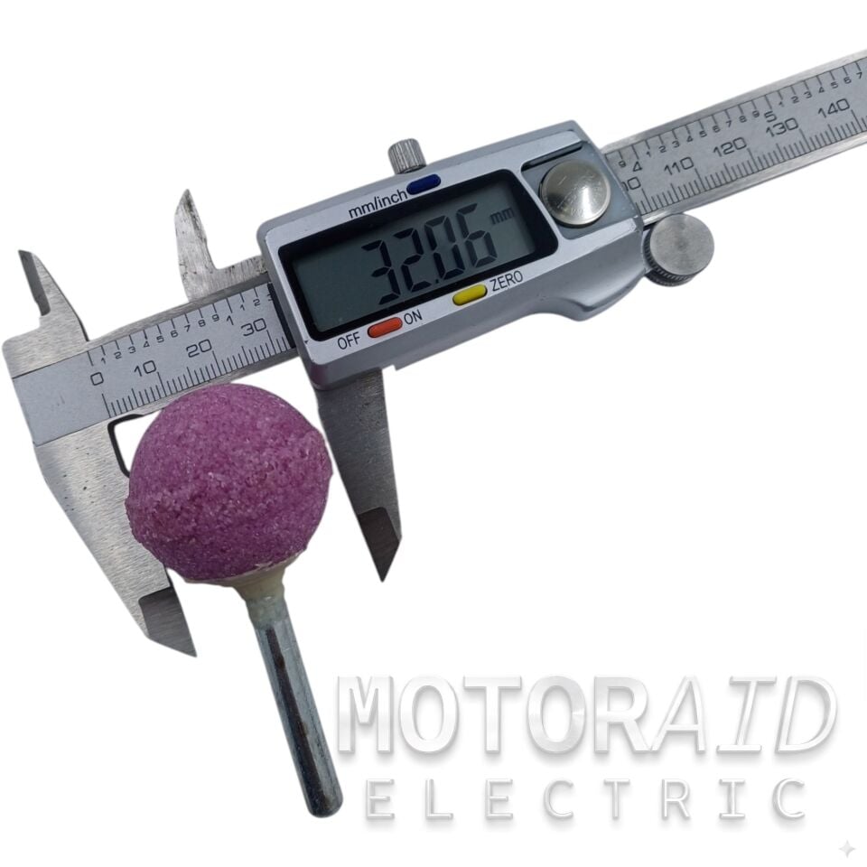 H32 Mor/Pembe Küçük Topuz Zımpara - 12mm Hassas Lastik Tamir ve Yüzey Düzeltme Ucu