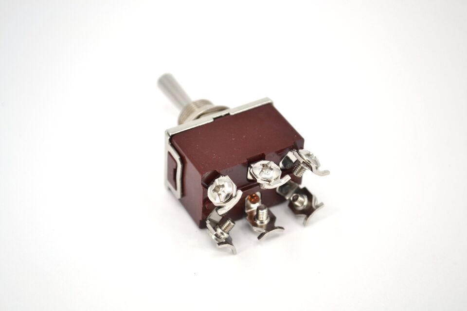Toggle Switch Yaylı-0-Yaylı Metal Anahtar 6 Pin 12V-220V MOM-OFF-MOM (1)-0-(1) MT-ANS10