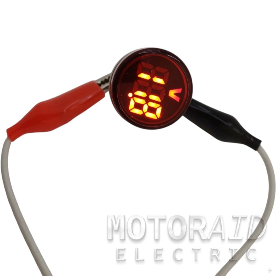 12V 24V (5V-60V) DC Dijital Voltmetre 22mm Yuvarlak Panel Tip Kırmzı MT-GP21