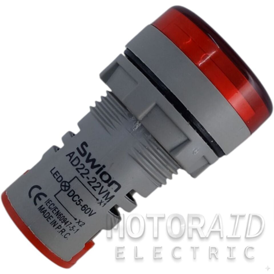 12V 24V (5V-60V) DC Dijital Voltmetre 22mm Yuvarlak Panel Tip Kırmzı MT-GP21