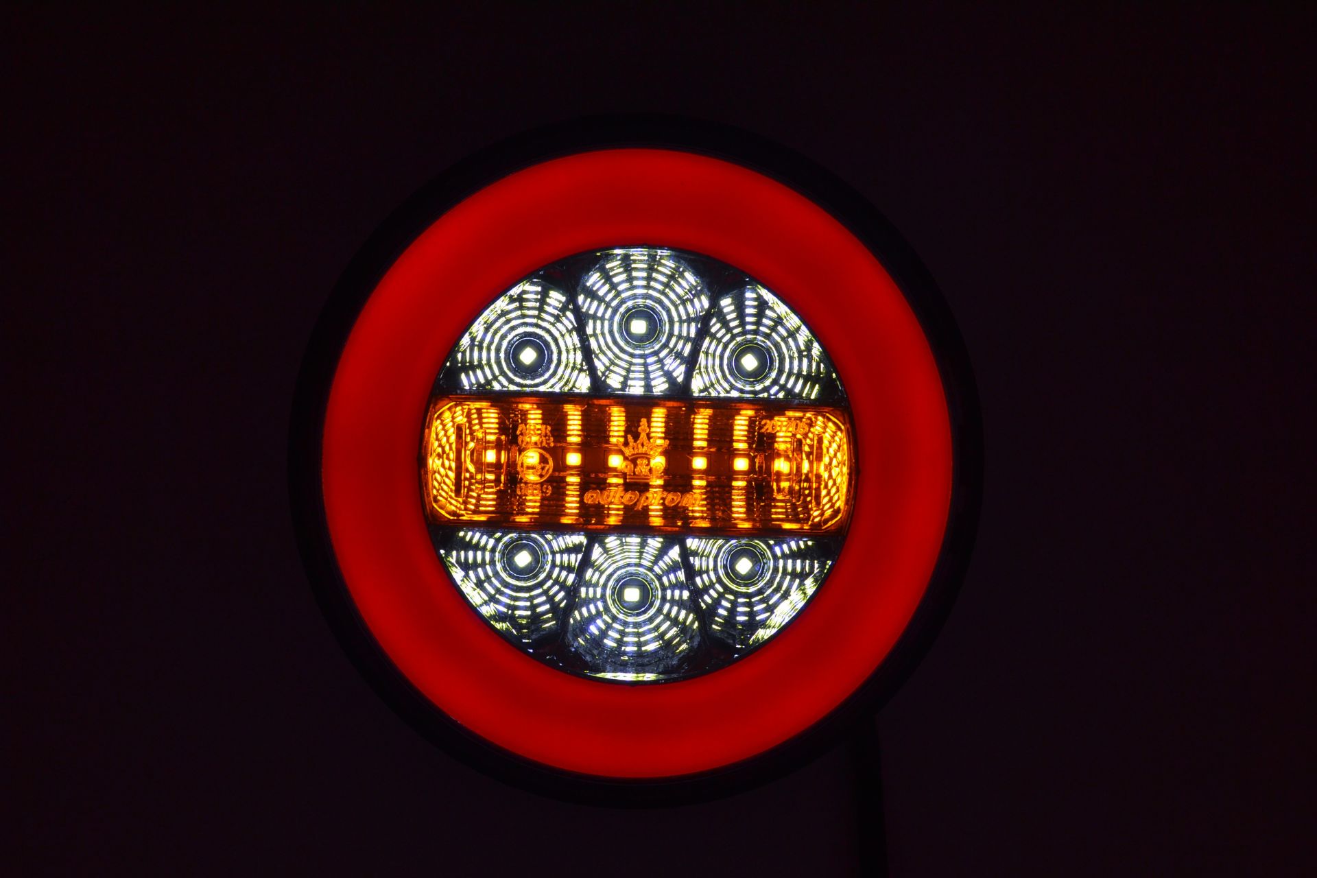 Yuvarlak Led Neon Hamburger Stop Lamba 12V 4 Fonksiyonlu