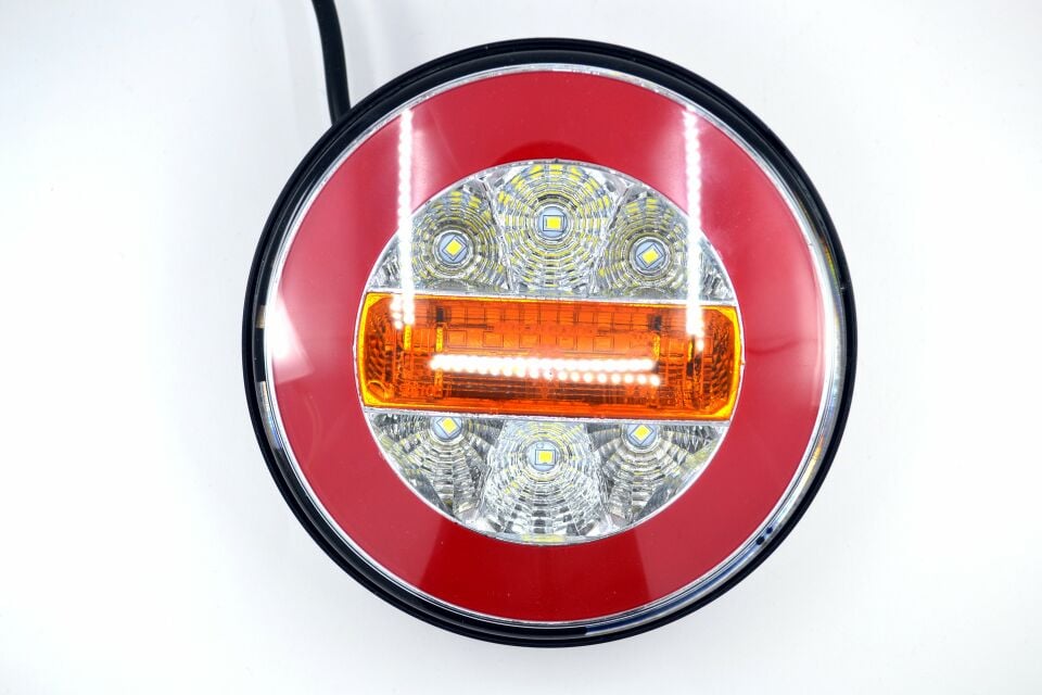 Yuvarlak Led Neon Hamburger Stop Lamba 12V 4 Fonksiyonlu