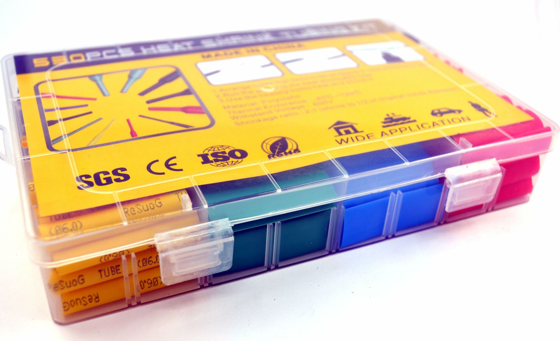 Isıyla Daralan Makaron Seti Karışık Kutulu Isı İle 530 Parça Renkli MT-SET04