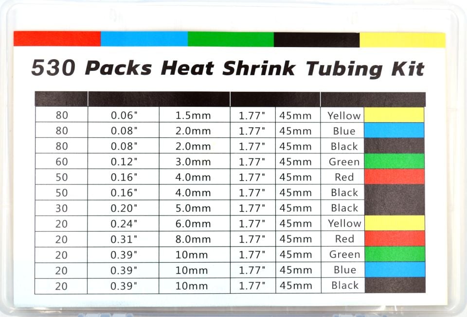 Isıyla Daralan Makaron Seti Karışık Kutulu Isı İle 530 Parça Renkli MT-SET04