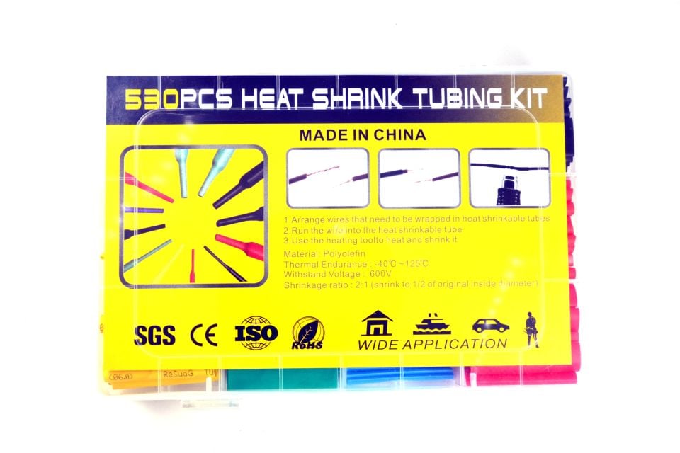 Isıyla Daralan Makaron Seti Karışık Kutulu Isı İle 530 Parça Renkli MT-SET04