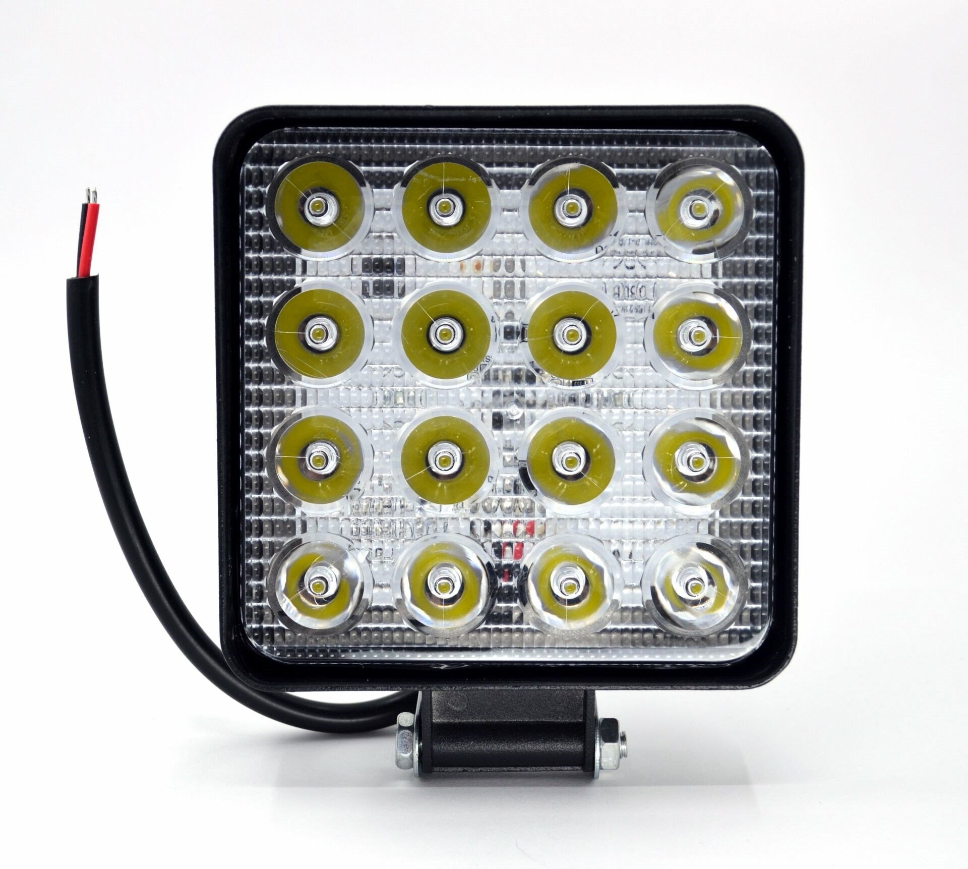 Beyaz Işık Çalışma Lambası 16 Led 12V - 24V 48W Kare Siyah Boyalı Aluminyum İnce Tip