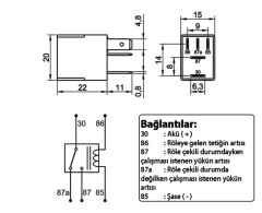 Mikro Röle 12V 35/20A 5 Fişli Çift Plantin Su Geçirmez