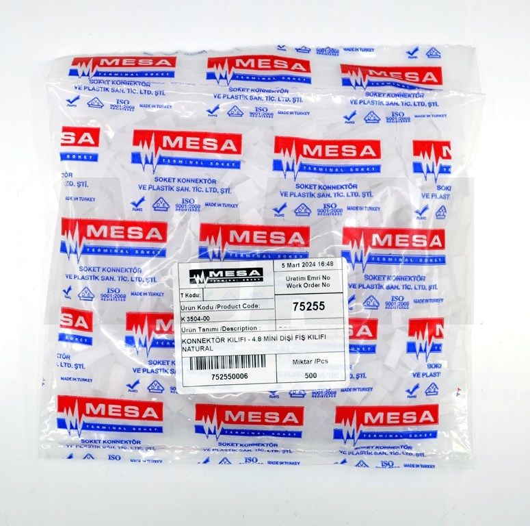500 Adet 4,8 Dişi Fiş İçin İzolasyon Kılıfı