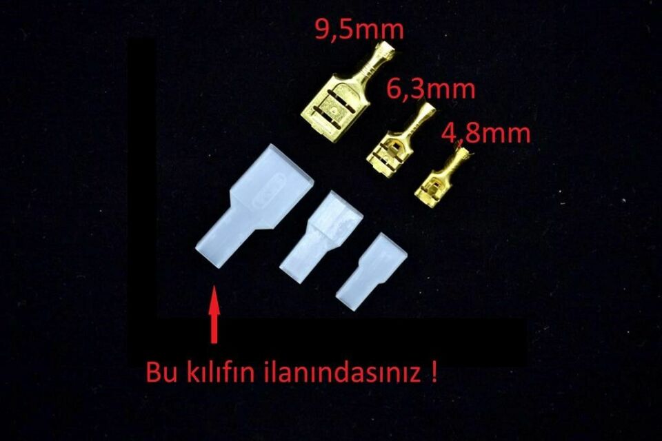 500 Adet 9,5 Dişi Fiş İçin İzolasyon Kılıfı