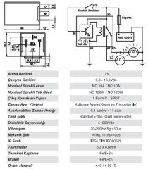 Stop Zaman Rölesi Trimpot Ayarlı 12V 201018001