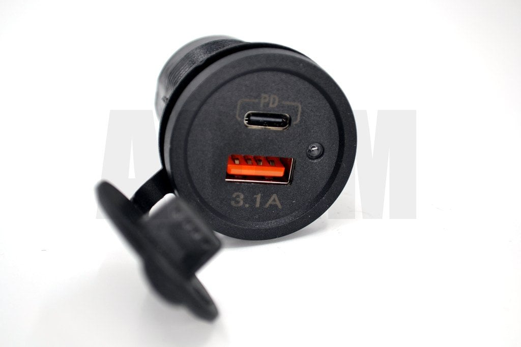 12V 24V DC USB 3,1A Type-C PD Şarj Port Yuvarlak MT-UP09