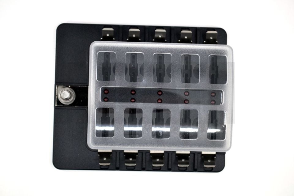 Bıçak Sigorta Kutusu 10 Port İkaz Ledli Etiketli MT-SY10LED