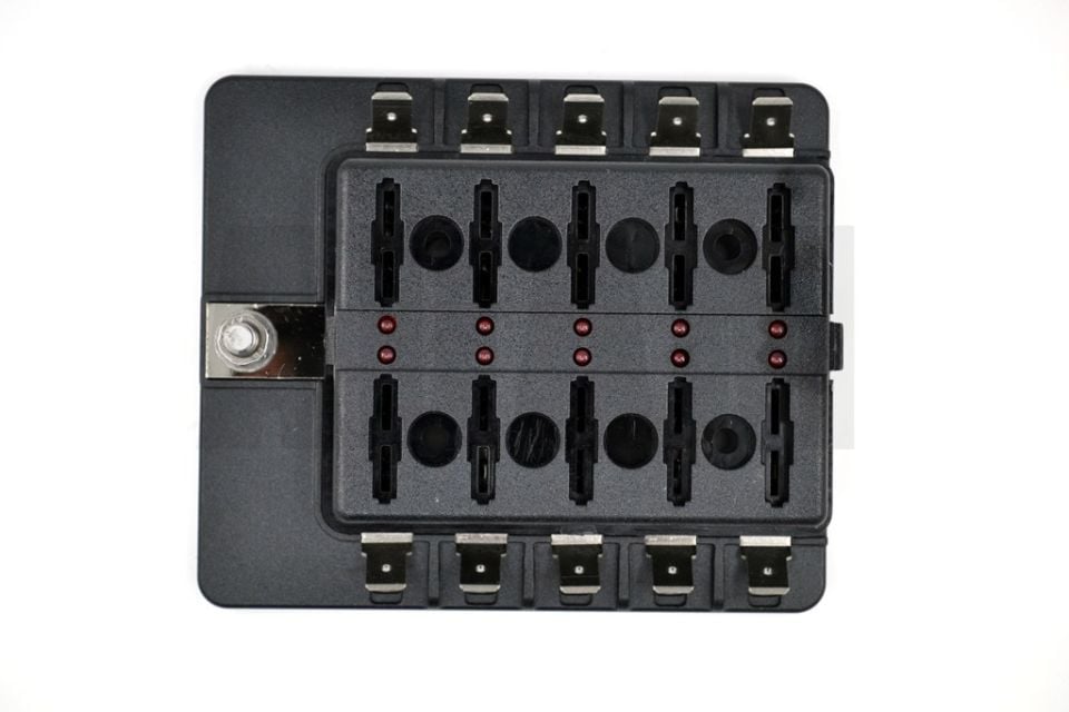 Bıçak Sigorta Kutusu 10 Port İkaz Ledli Etiketli MT-SY10LED