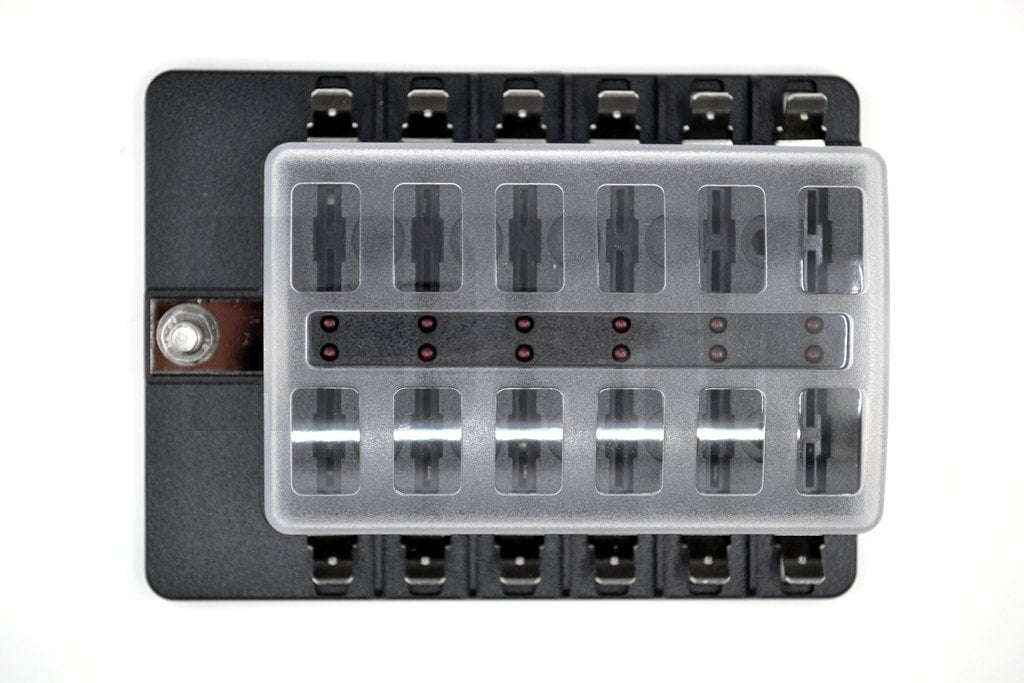 Bıçak Sigorta Kutusu 12 Port İkaz Ledli Etiketli MT-SY12LED