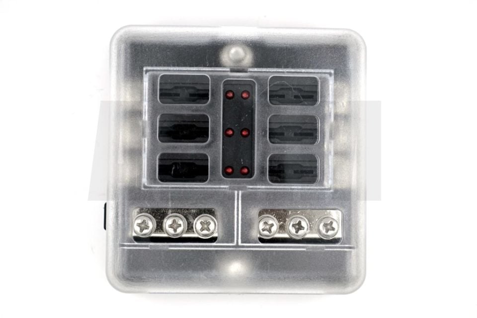 Şase Baralı Bıçak Sigorta Kutusu 6 Port İkaz Ledli Etiketli MT-SY06BARA