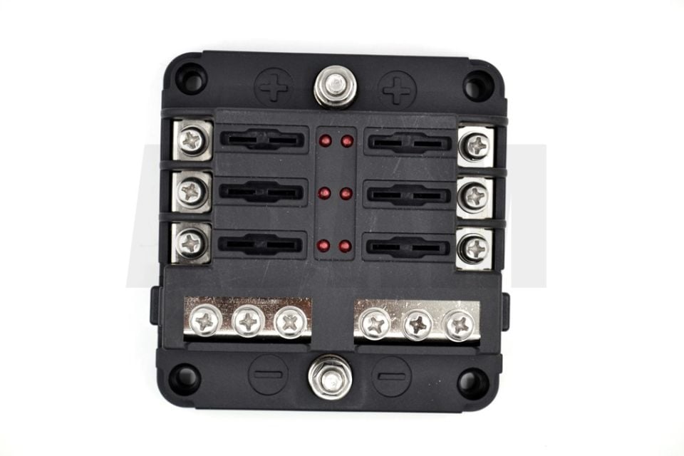 Şase Baralı Bıçak Sigorta Kutusu 6 Port İkaz Ledli Etiketli MT-SY06BARA