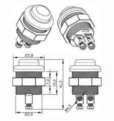 Siyah Marş Korna Butonu Vidalı Terminal Gümüş Kontaklı