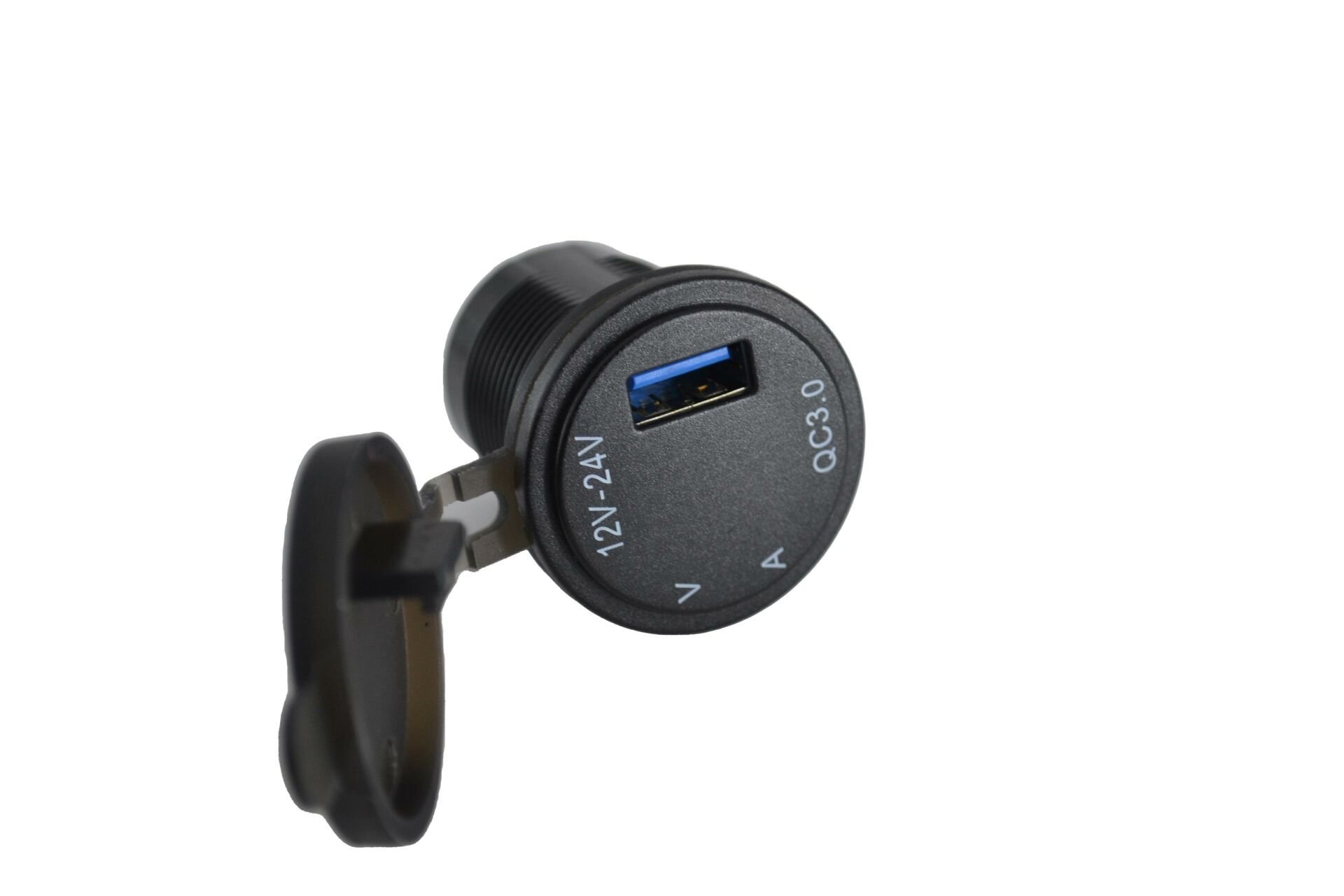 12V 24V DC USB QC3.0 Hızlı Şarj Port Voltmetreli Ampermetreli Yuvarlak MT-UP03