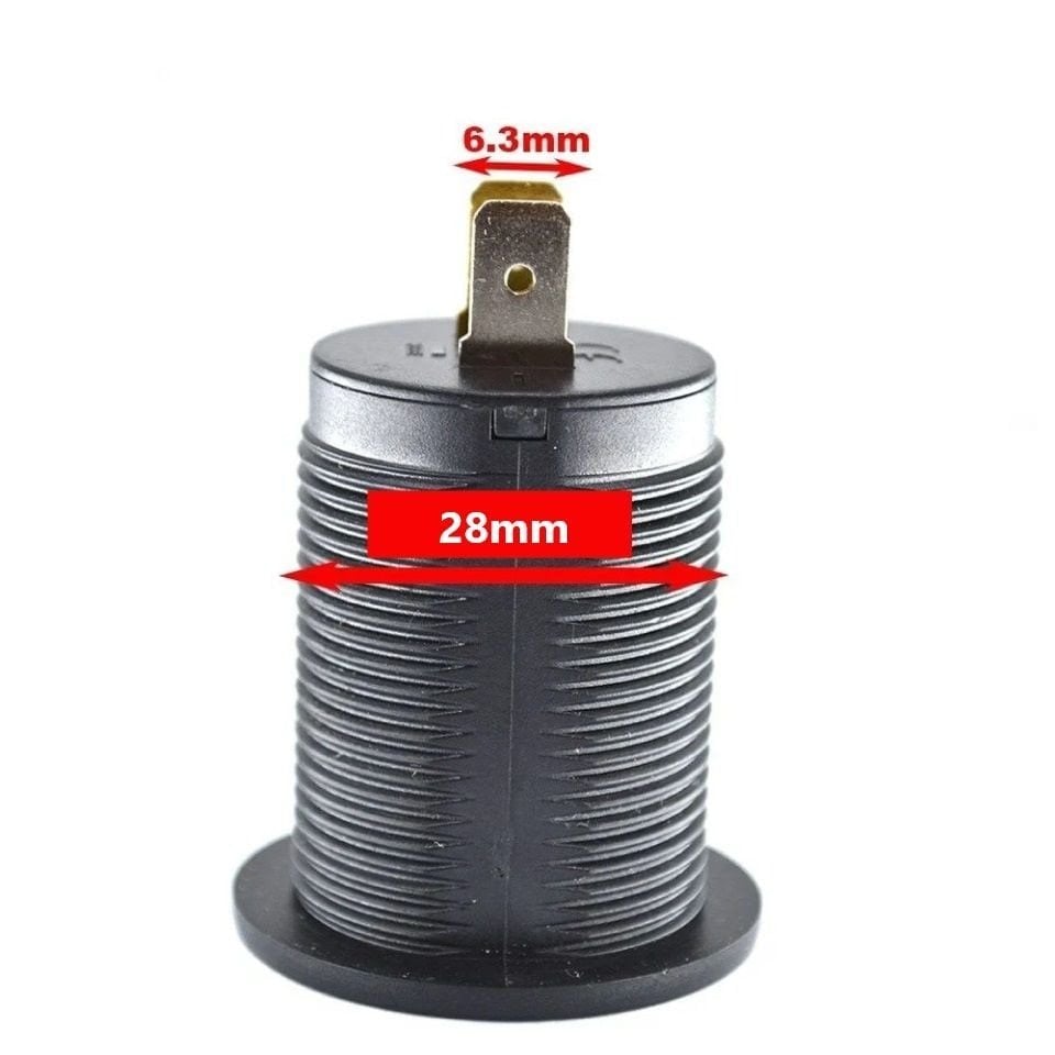 12V 24V DC USB QC3.0 Hızlı Şarj Port Voltmetreli Ampermetreli Yuvarlak MT-UP03