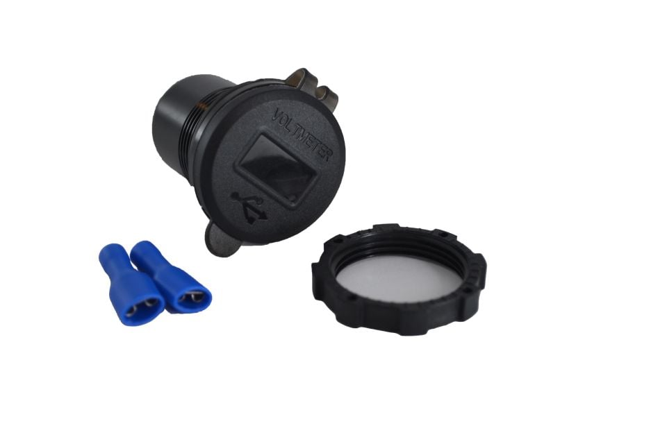 12V 24V DC USB QC3.0 Şarj Port Voltmetreli Anahtarlı Yuvarlak MT-UP07