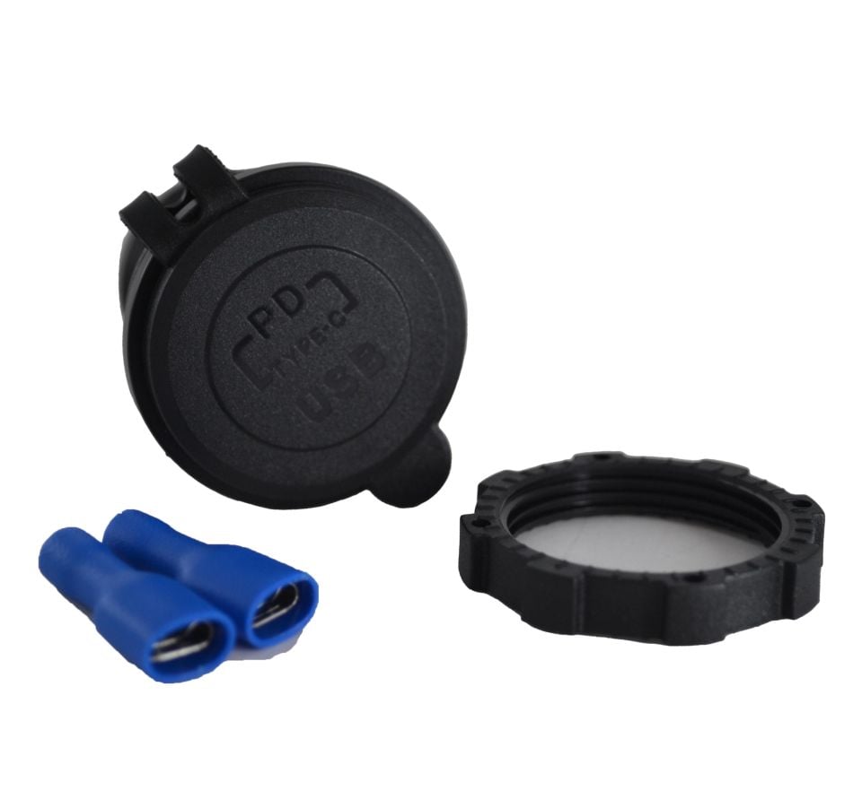 12V 24V DC USB QC3.0 Type-C PD Şarj Port Yuvarlak MT-UP08