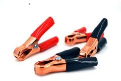 1 Takım Mini Küçük Akü Takviye Pensesi Maşası Bakır Kaplama 2 Artı 2 Eksi Set