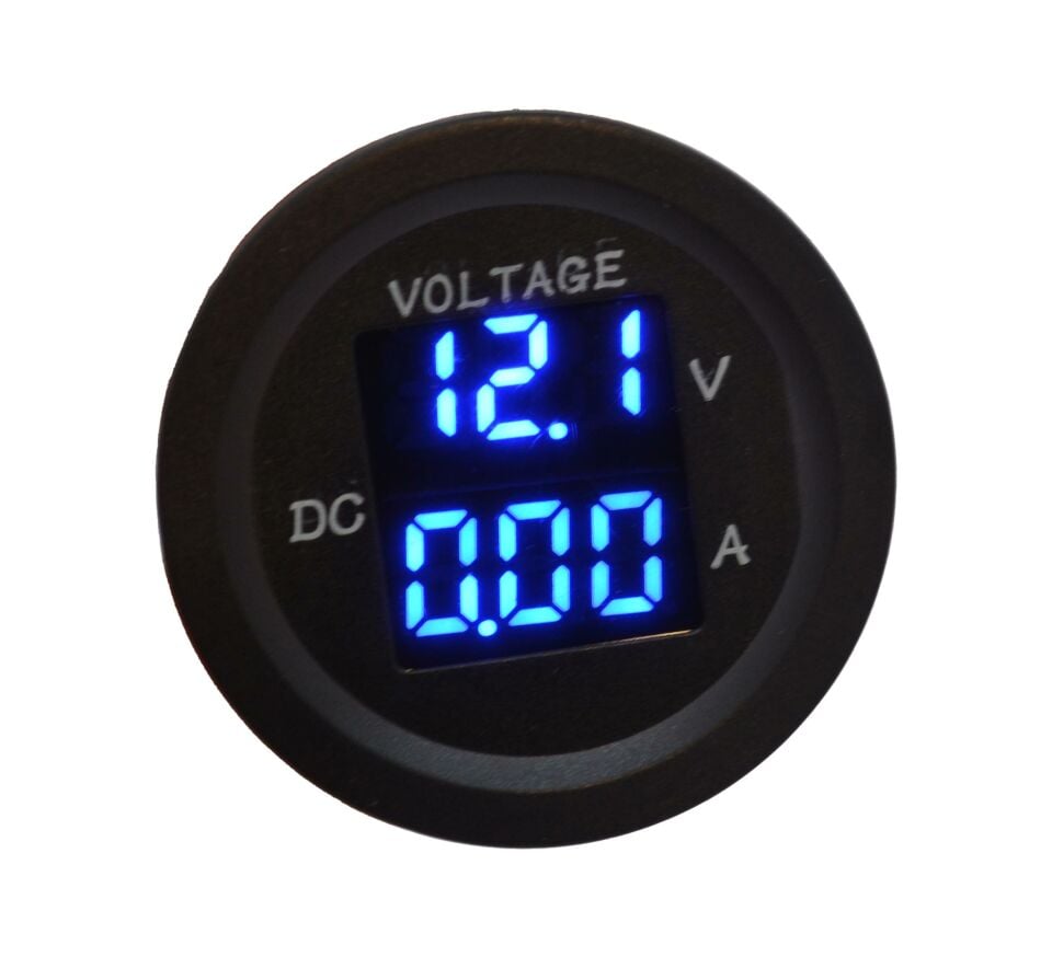 12V 48V DC Voltmetre Ampermetre 0-10A Yuvarlak MT-GP03