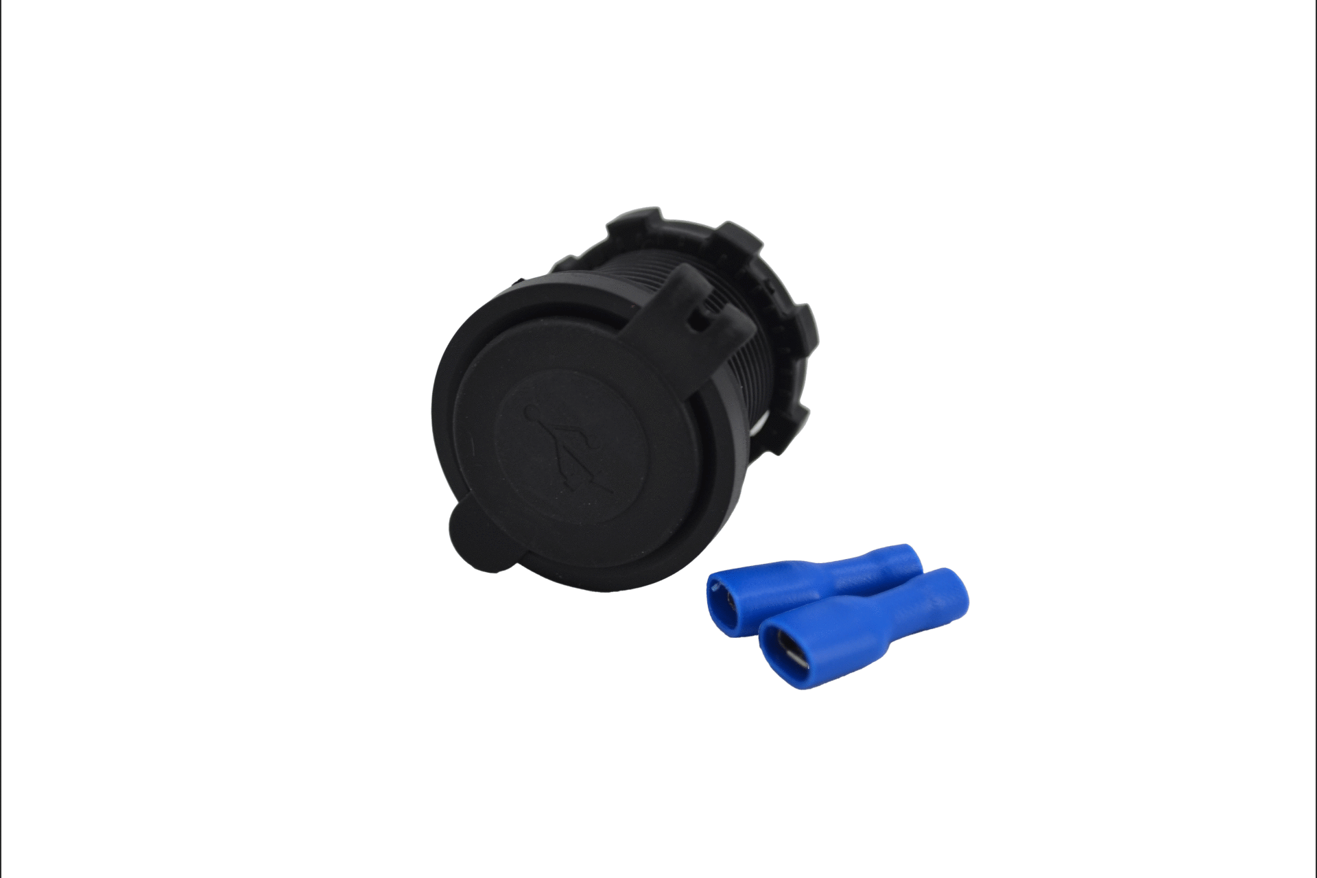 12V 24V DC USB 2.1A Şarj Port Yuvarlak Mavi Işıklı MT-UP01