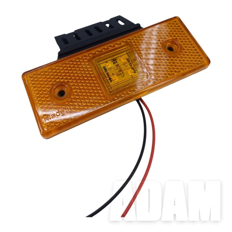 4 Adet 12V - 24V Turuncu Reflektör Dikdörtgen Ledli Side Marker Lamba