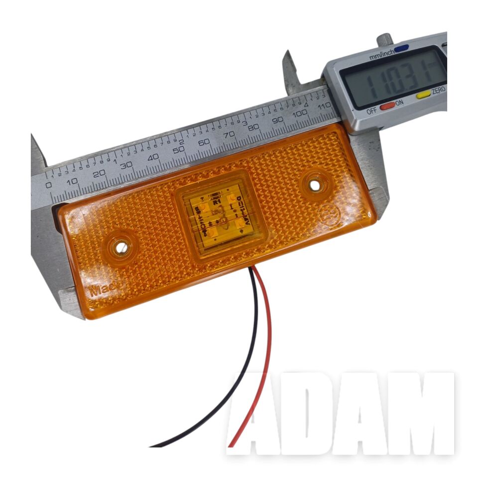 4 Adet 12V - 24V Turuncu Reflektör Dikdörtgen Ledli Side Marker Lamba