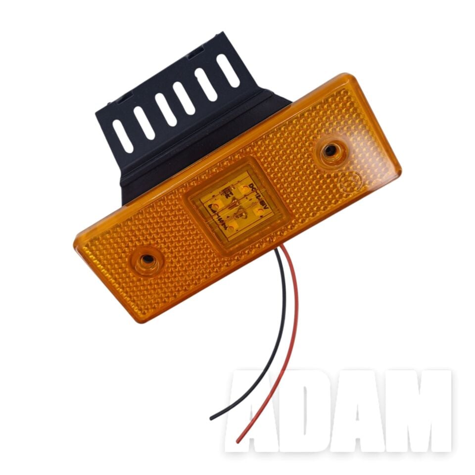 4 Adet 12V - 24V Turuncu Reflektör Dikdörtgen Ledli Side Marker Lamba