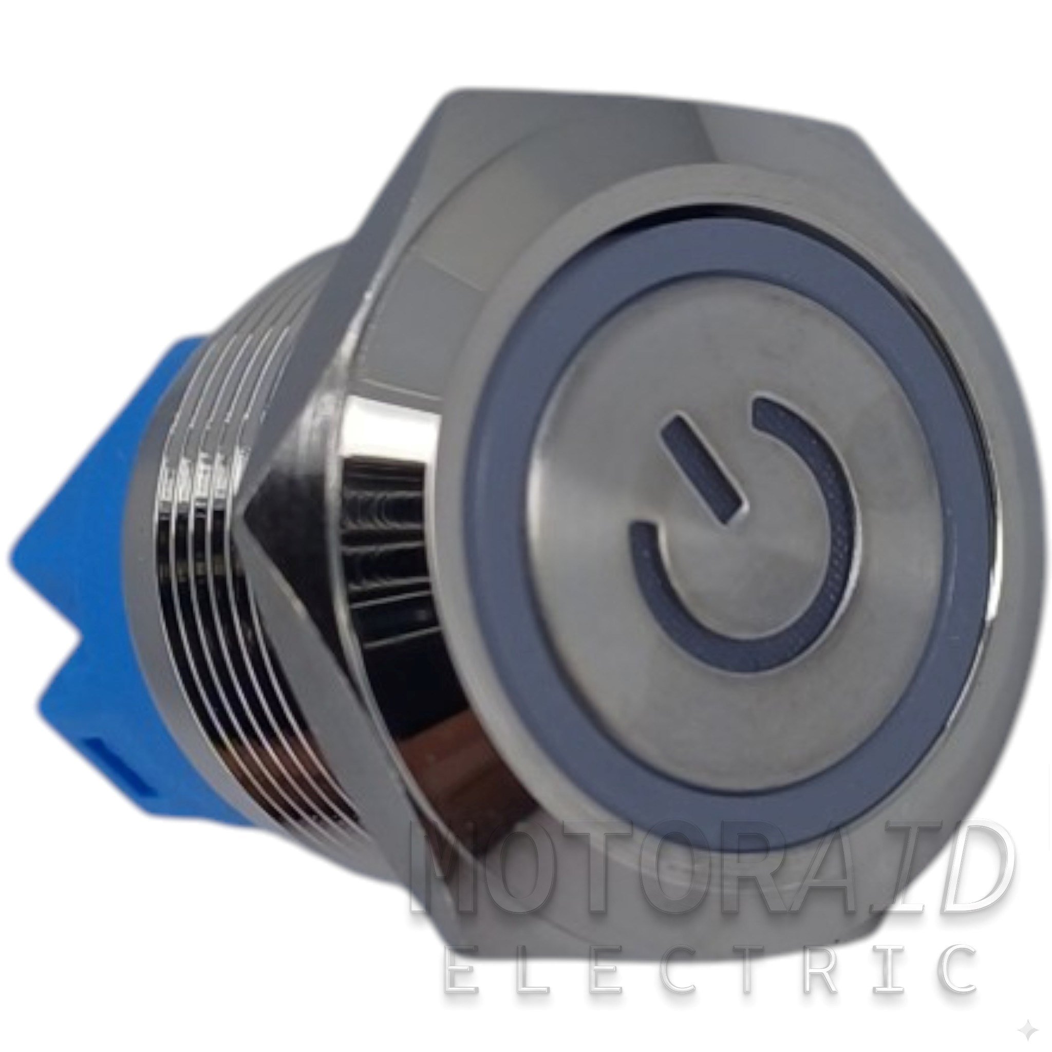 19mm POWER Logolu Kalıcı Metal Anahtar Beyaz Işıklı 1NO/1NC 12V 24V 1-0 MT-ANK59