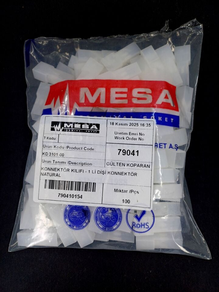 100 Adet Tekli Terminal Dişi Konnektör Kılıf 6,3 (İçine Erkek Fiş Takılır)