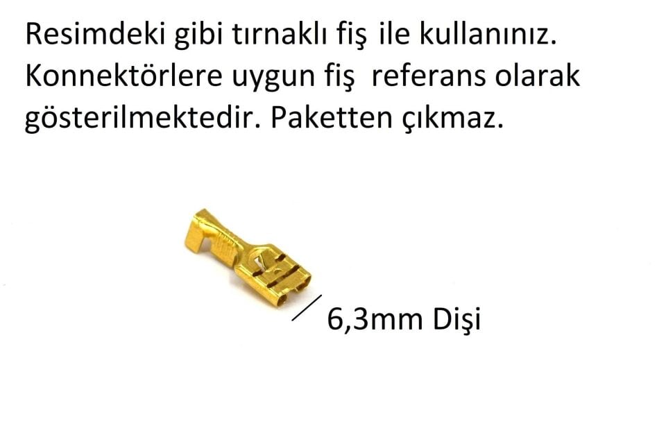 100 Adet Tekli Terminal Erkek Konnektör Kılıf 6,3 (İçine Dişi Fiş Takılır)