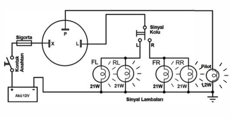 12V Üniversal Sinyal Flaşörü 3 Fişli Şeffaf ELO