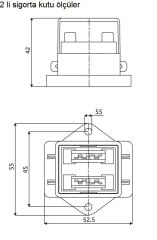 2 Adet Standart Bıçak Sigorta Yuvası Kutusu 2 Sigortalık