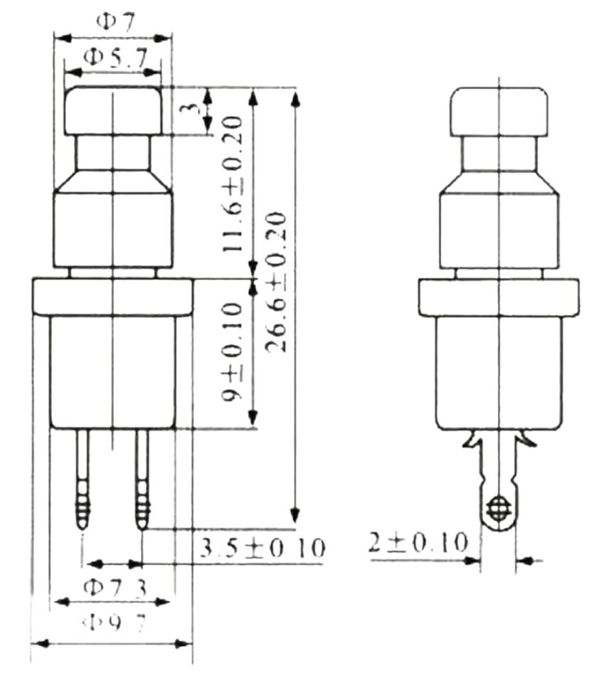 Mini Kırmızı Ters Buton 1-0 Alarm Reset Metal Gövde (NC - Normalde Kapalı) MT-ANY34