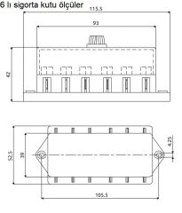 Standart Bıçak Sigorta Yuvası Kutusu 6 Sigortalık
