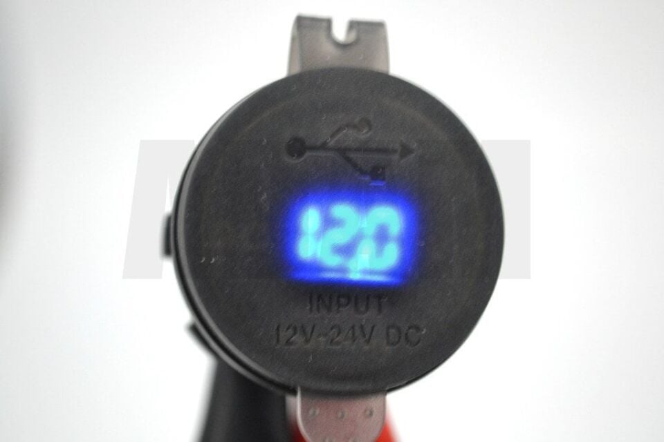 12V 24V DC USB Type-C PD Hızlı Şarj Port Voltmetreli Yuvarlak