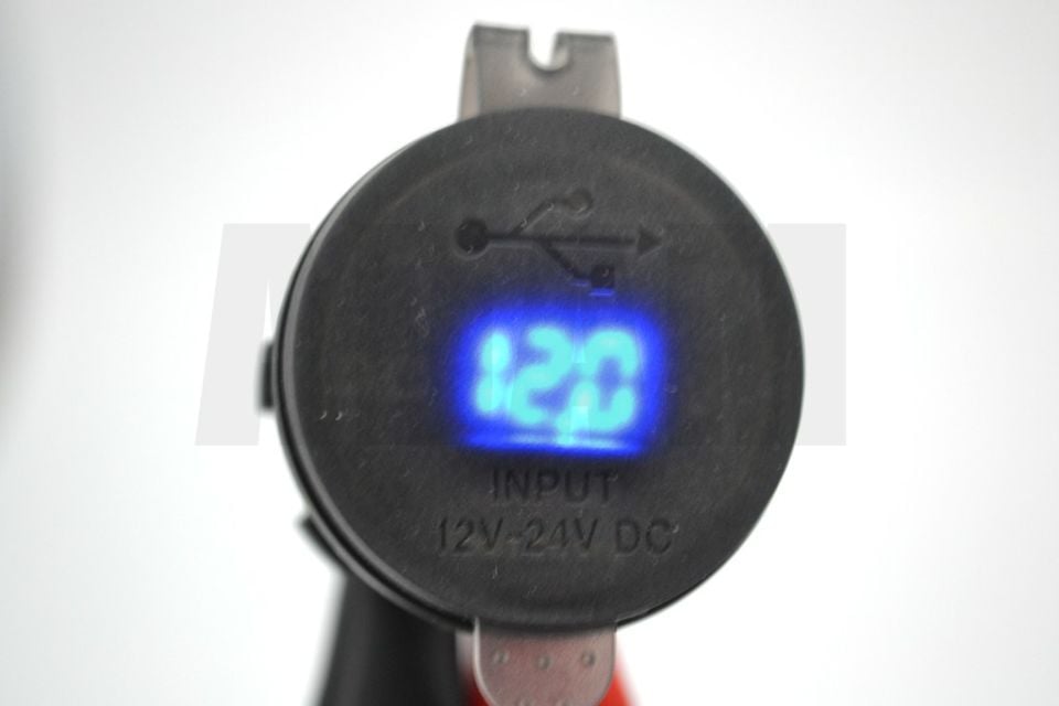 12V 24V DC USB Type-C PD Şarj Port Voltmetreli Yuvarlak