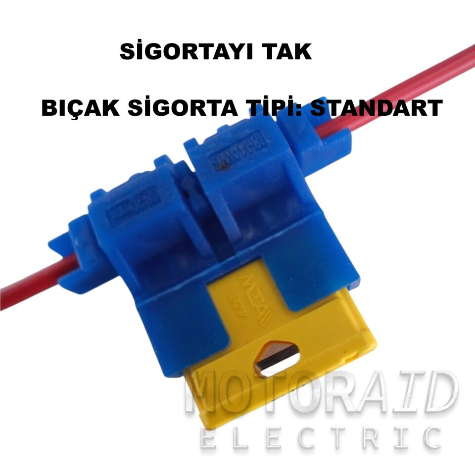 Hızlı Bıçak Sigorta Kutusu 18–14 AWG (0,75 - 2mm²) Standart Bıçak Sigorta Yuvası Mavi