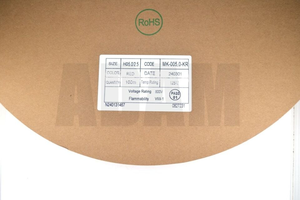 100 Metre 4,8mm Kırmızı Isı İle Daralan Makaron Isıyla MT-M4.8K