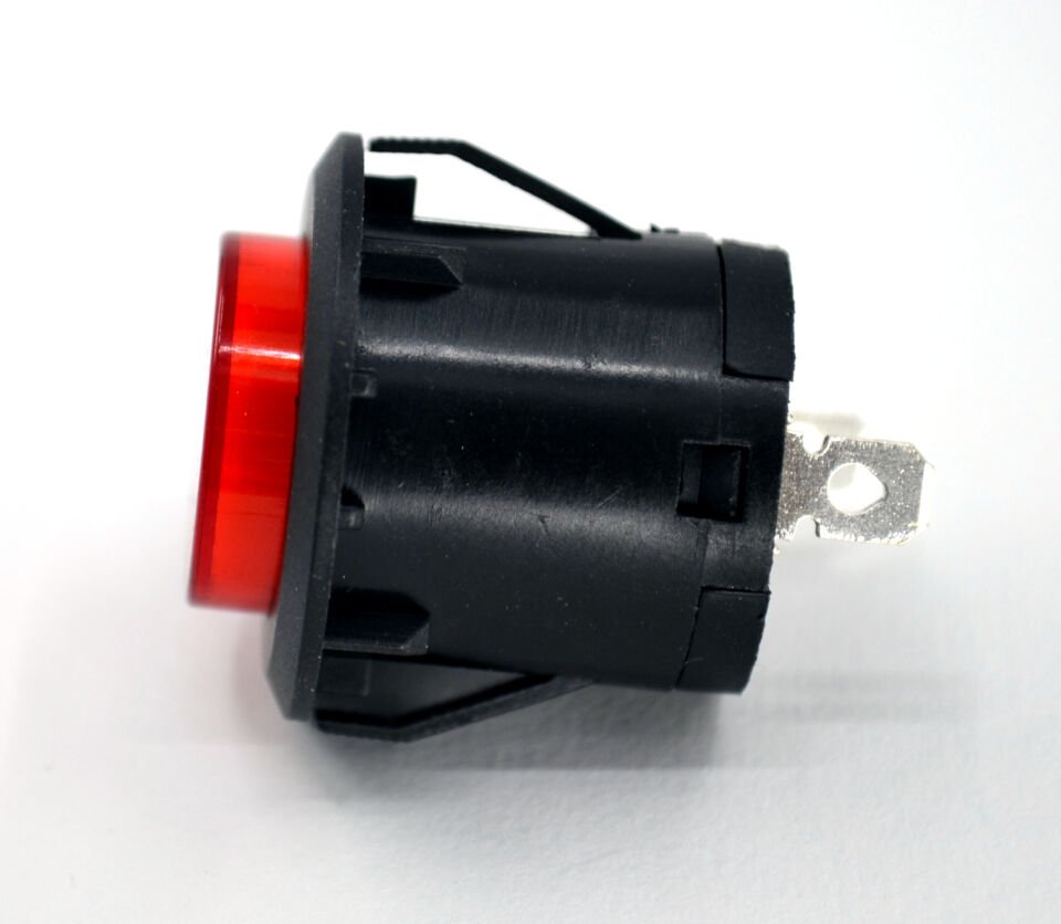 26mm Yaylı Plastik Buton Anahtar Kırmızı Power Logolu Işıksız MT-ANY18