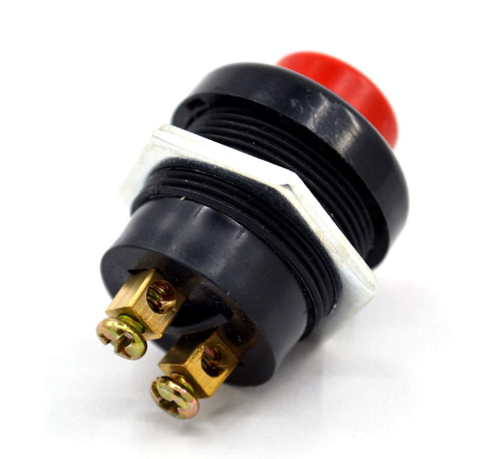 22mm Yaylı Plastik Buton Anahtar Kırmızı Vidalı MT-ANY17