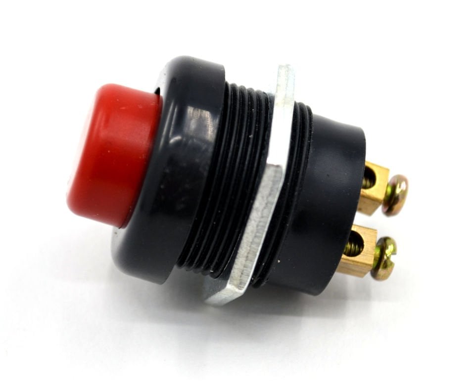 22mm Yaylı Plastik Buton Anahtar Kırmızı Vidalı MT-ANY17