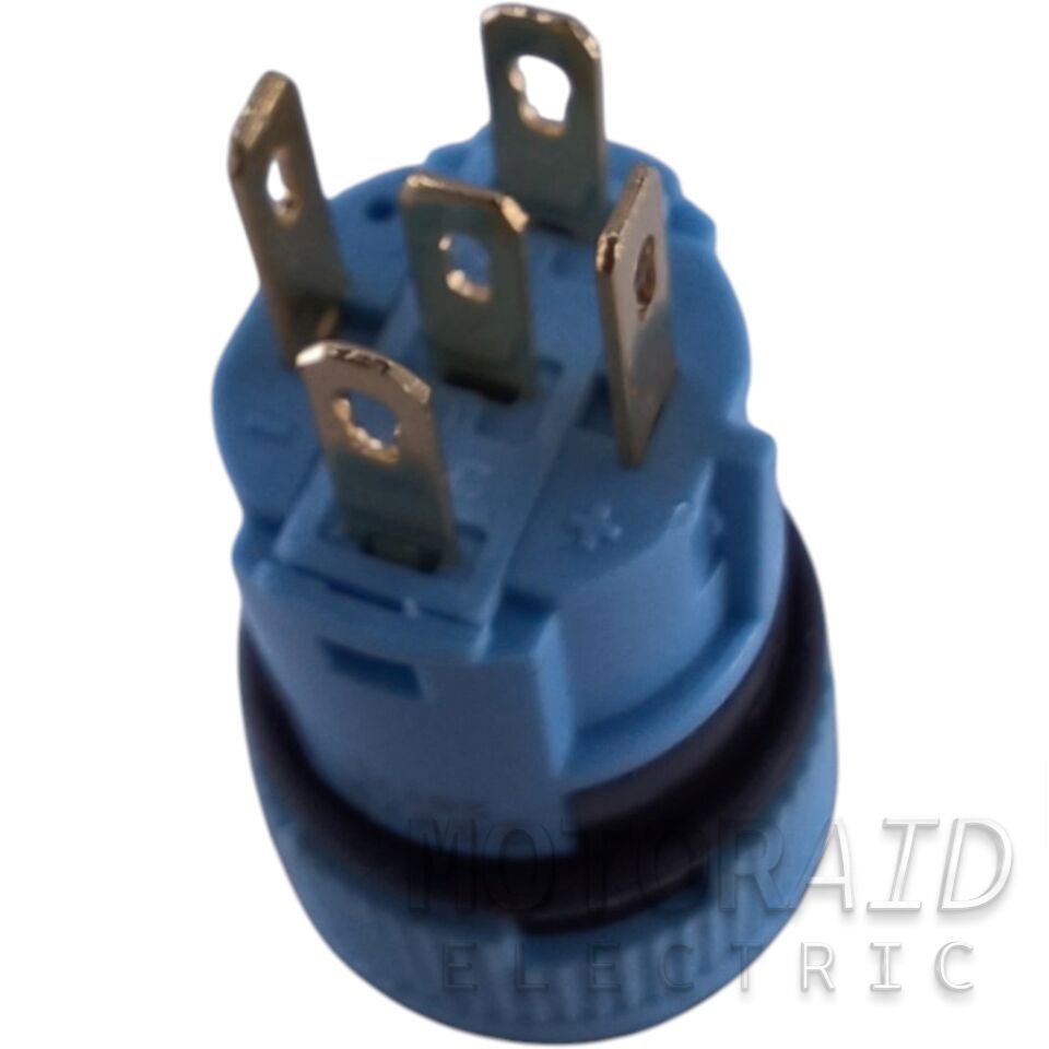 Kalıcılı 16mm 24V 12V Uyumlu Kırmızı Halka Işıklı 1-0 Elektrik Anahtarı 5 Pin