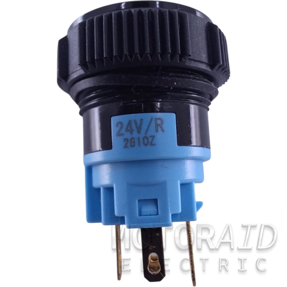 Yaylı 19mm 24V 12V Uyumlu Kırmızı Halka Işıklı 1-0 Elektrik Anahtarı 5 Pin