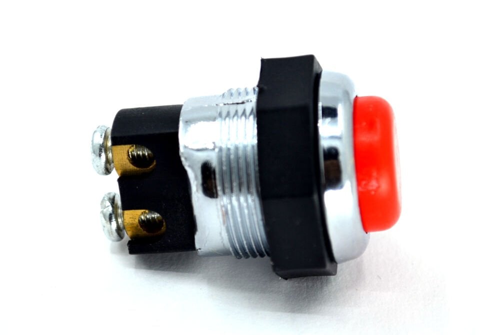 22mm Yaylı Metal Buton Anahtar Kırmızı Vidalı MT-ANY16