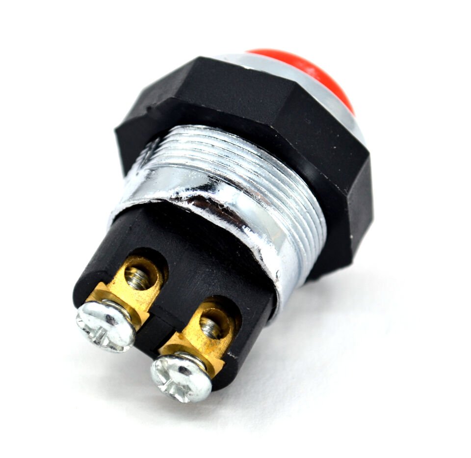 22mm Yaylı Metal Buton Anahtar Kırmızı Vidalı MT-ANY16